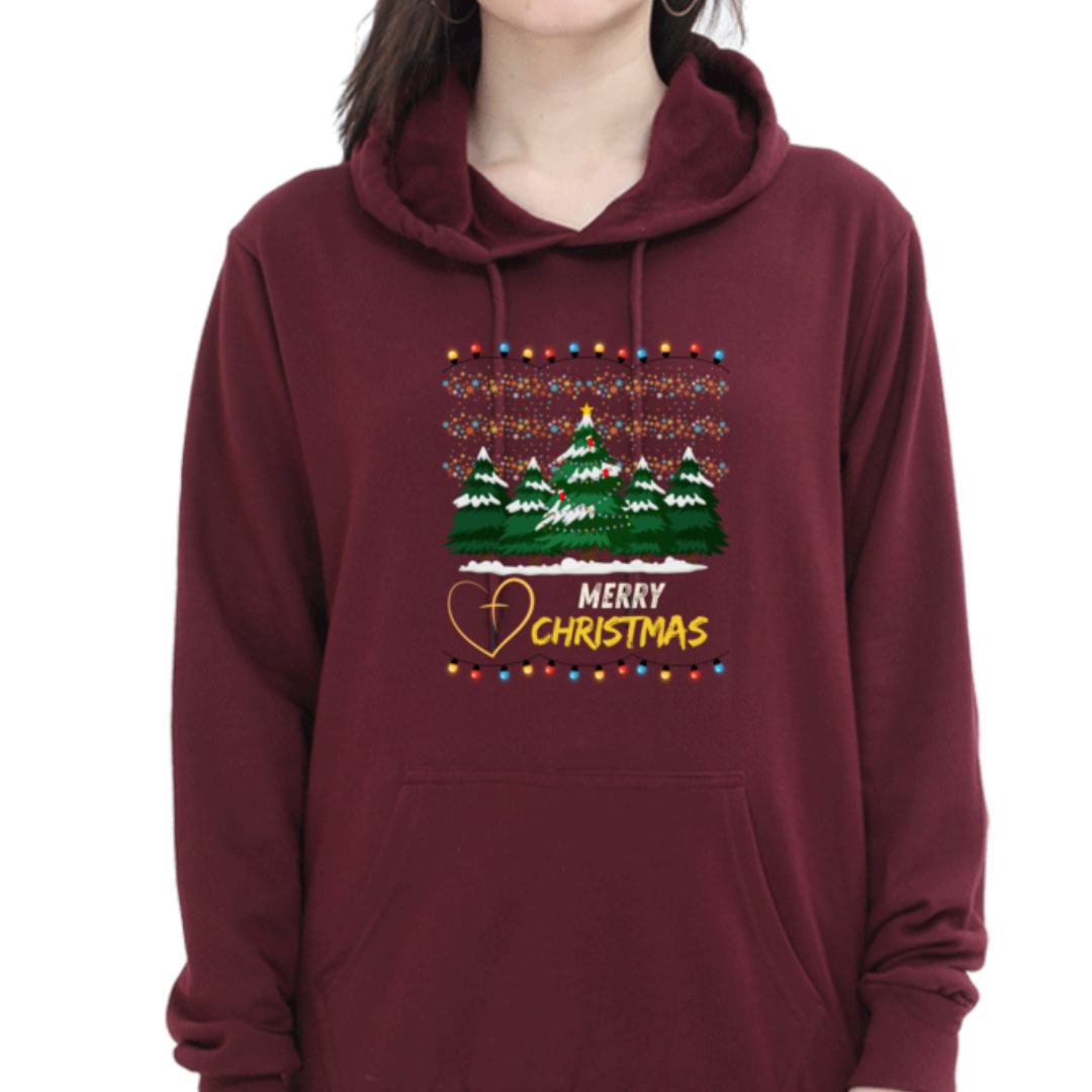 Merry Christmas Heart Hooded Sweatshirt