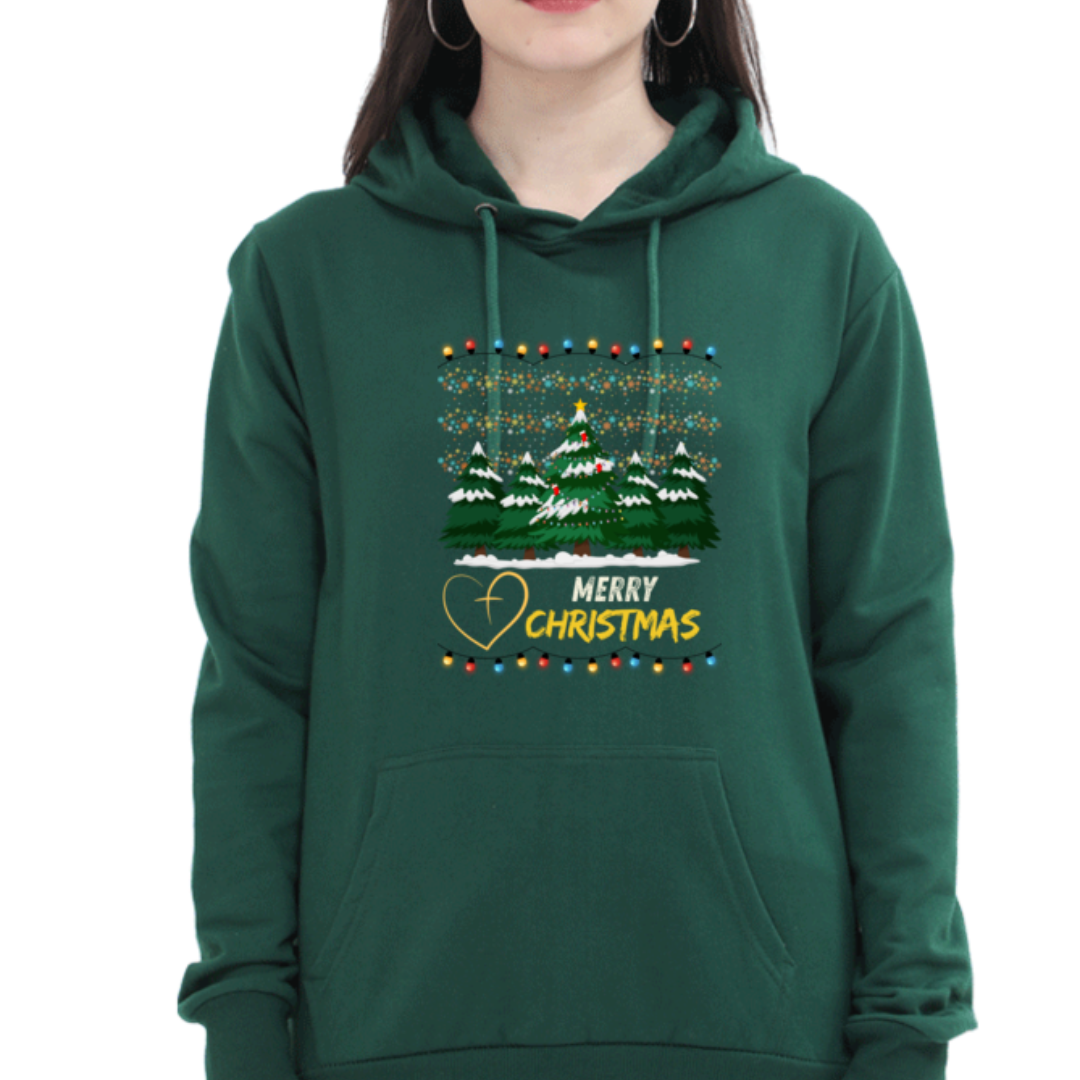 Merry Christmas Heart Hooded Sweatshirt