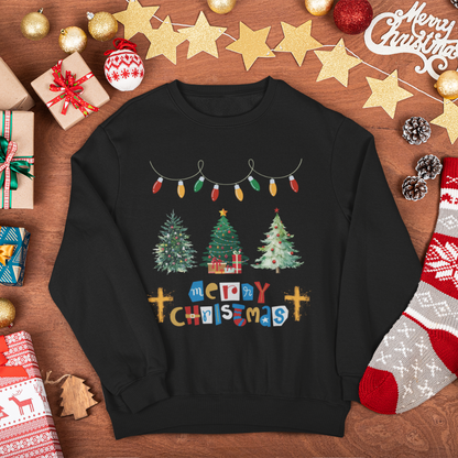 Merry Christmas Sweatshirt (BLACK)