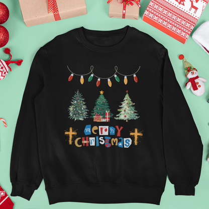 Merry Christmas Sweatshirt (BLACK)