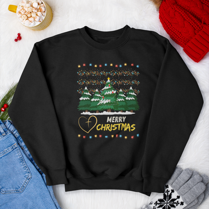 Merry Christmas Heart Sweatshirt (BLACK)