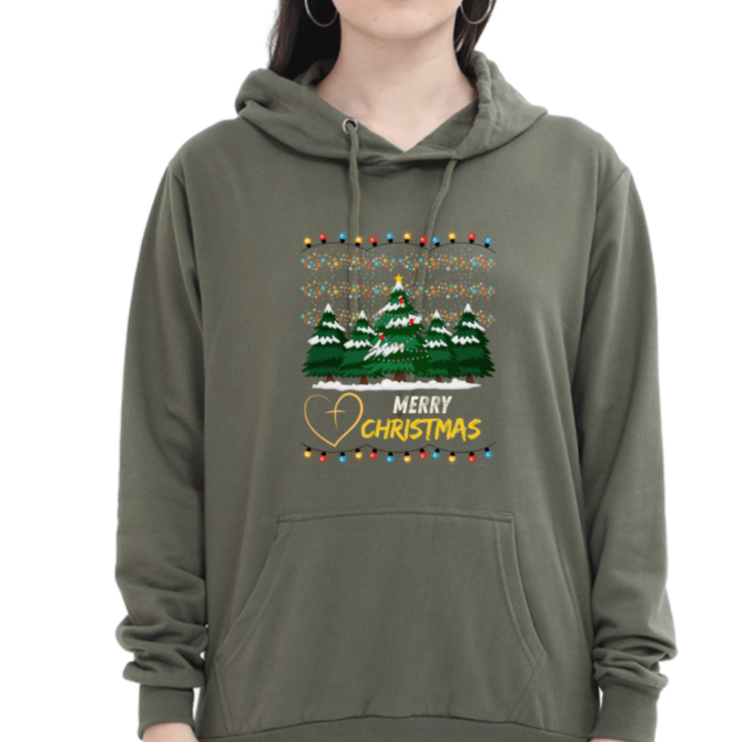 Merry Christmas Heart Hooded Sweatshirt